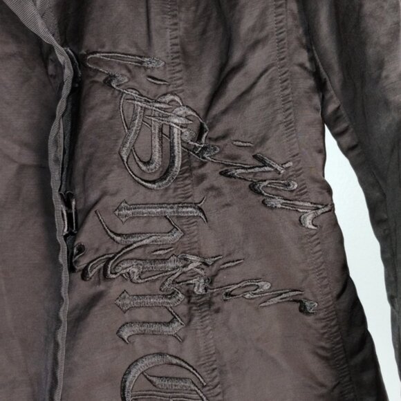 Airfield black satin jacket coat size 36 - Picture 8 of 9